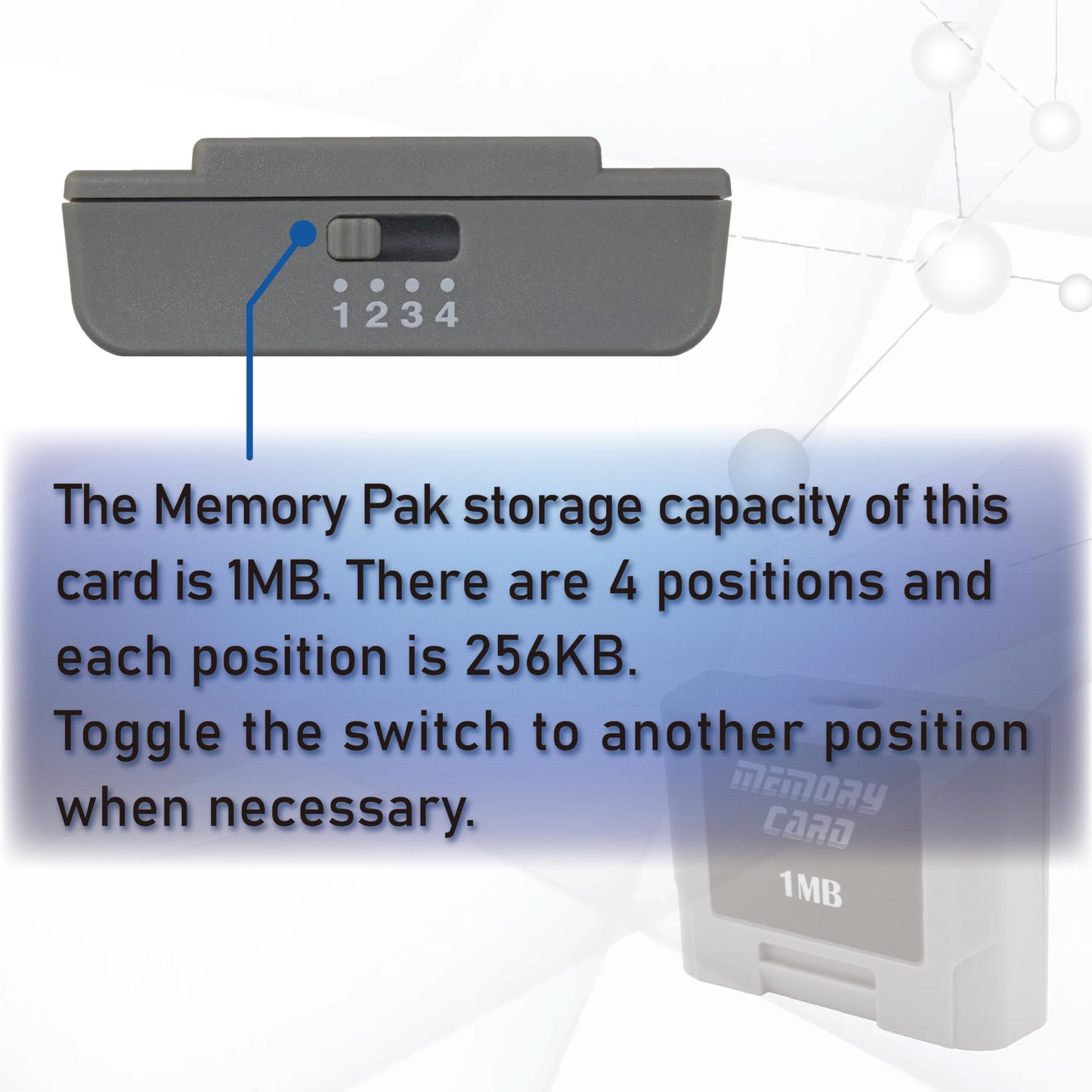 Intec Gaming 1MB Memory Pak for N64 - Grey Storage Expansion Card, Model GA642