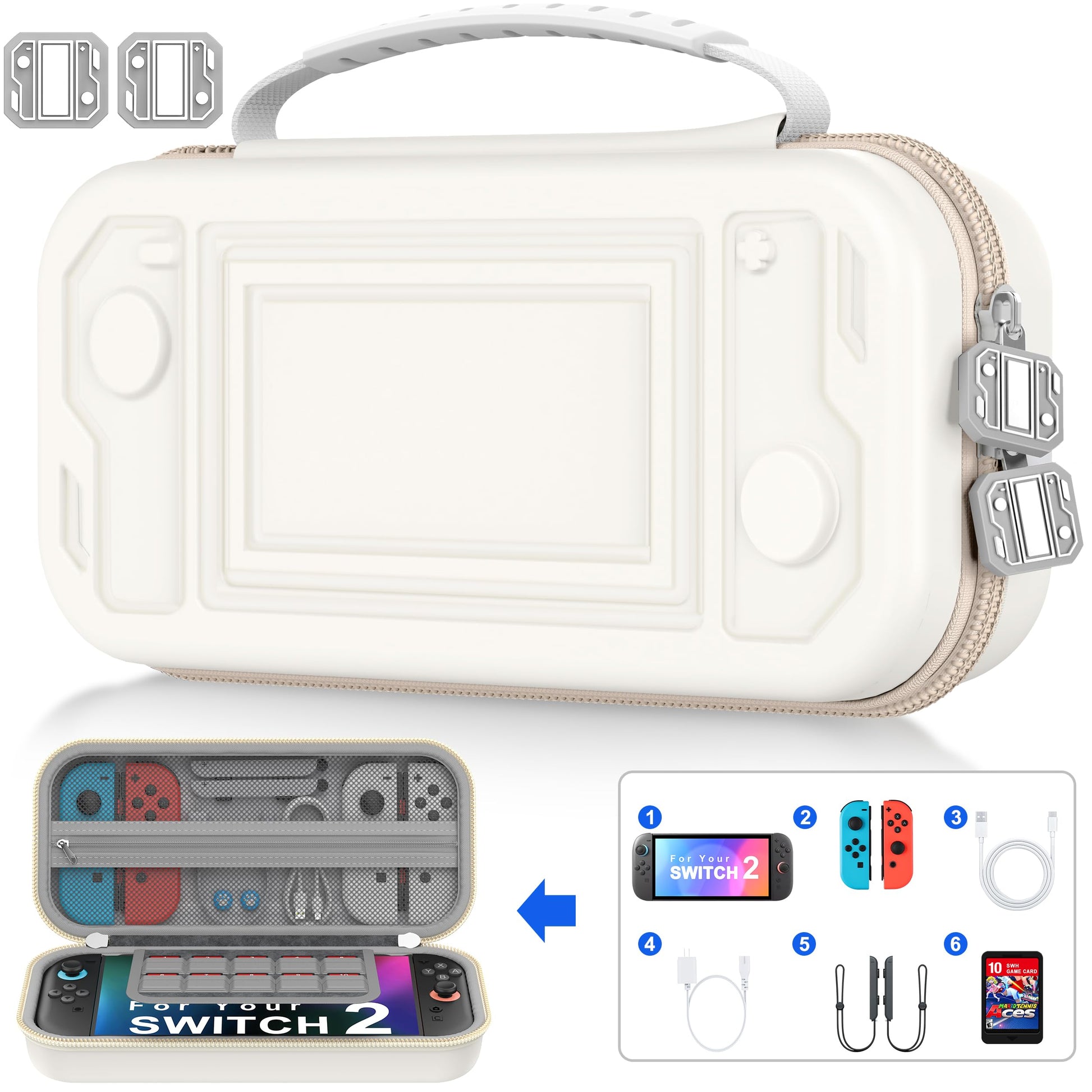 AIfasterfly Switch Carrying Case for Nintendo Switch 2 (2025)/Switch/OLED  Switch Travel Carrying Case Hard Shell Protective for Nintendo Switch 2 Accessories  20 Game Card Slots