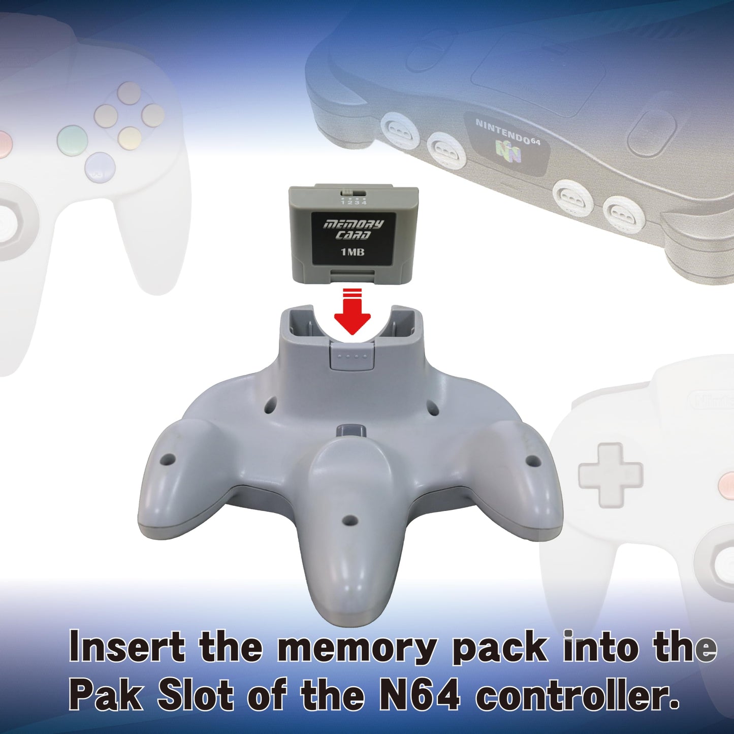 Intec Gaming 1MB Memory Pak for N64 - Grey Storage Expansion Card, Model GA642