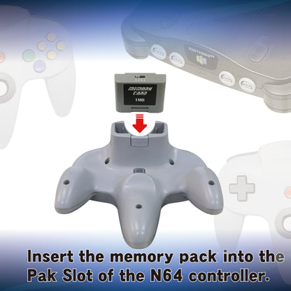 Intec Gaming 1MB Memory Pak for N64 - Grey Storage Expansion Card, Model GA642