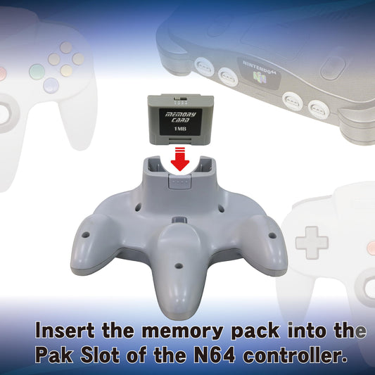 Intec Gaming 1MB Memory Pak for N64 - Grey Storage Expansion Card, Model GA642