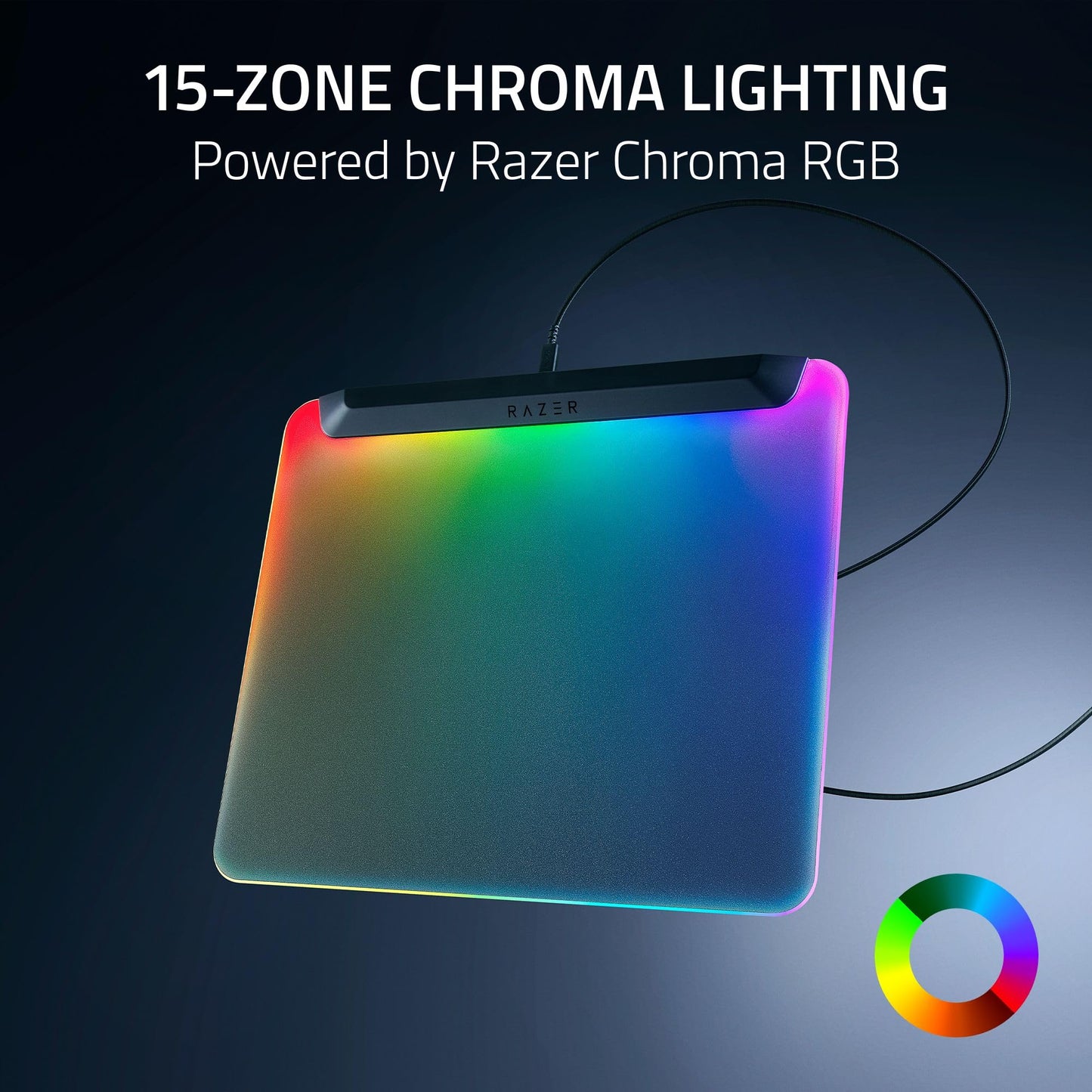 Razer Firefly V2 Pro RGB Gaming Mouse Mat - 15 Zone Chroma Lighting, 11L x 14.2W inches, Black, Model RZ02-04920100-R