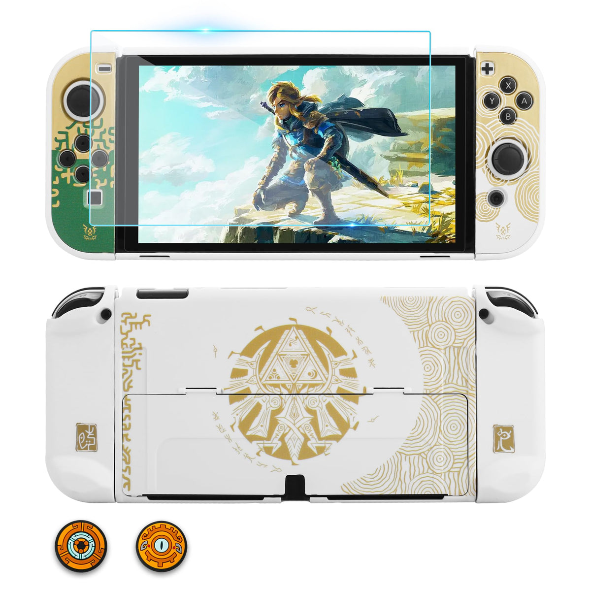 GLDRAM Theme for Zelda Protective Case Compatible with Nintendo Switch OLED  Anti-Scratch Accessories Bundle for Tears of the Kingdom with Dockable Switch OLED Skin Cover  Screen Protector & Thumb Cap