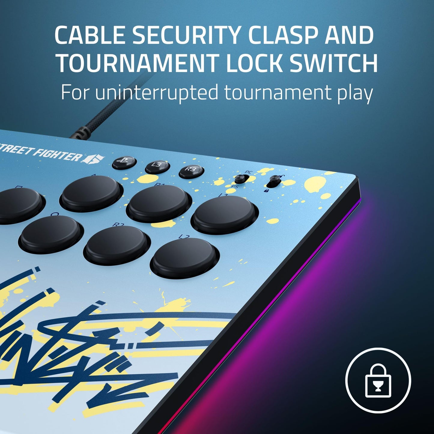 Razer Kitsune Arcade Controller - PS5/PC, Low-Profile Optical, Slim, Chroma RGB, 11.66x8.27x0.76 inches, Chun-Li Edition