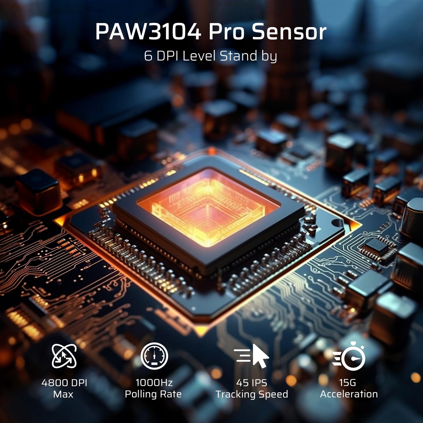 LTC GM024 Tri-Mode Wireless Gaming Mouse - 59g Ultra-Light, 2.4GHz/BT/Wired, 8000 DPI, 5 Programmable Buttons, Black