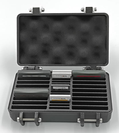 Generic Rugged Protective Carrying Case for Game Boy Advance/DS/3DS - Holds 32 Games, Black, 123mm x 171mm x 51.9mm