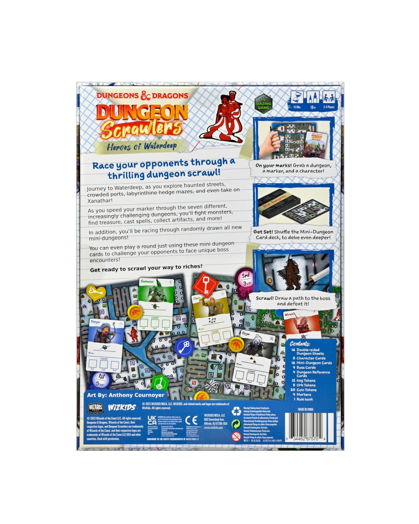 WizKids Dungeons & Dragons: Dungeon Scrawlers - Heroes of Waterdeep, Multicolor, Cardboard, Model 226789