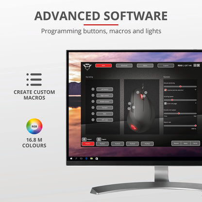 Trust Gaming GXT 144 Rexx Vertical Ergonomic Gaming Mouse - 250-10,000 DPI, 6 Buttons, Black, Model 22991