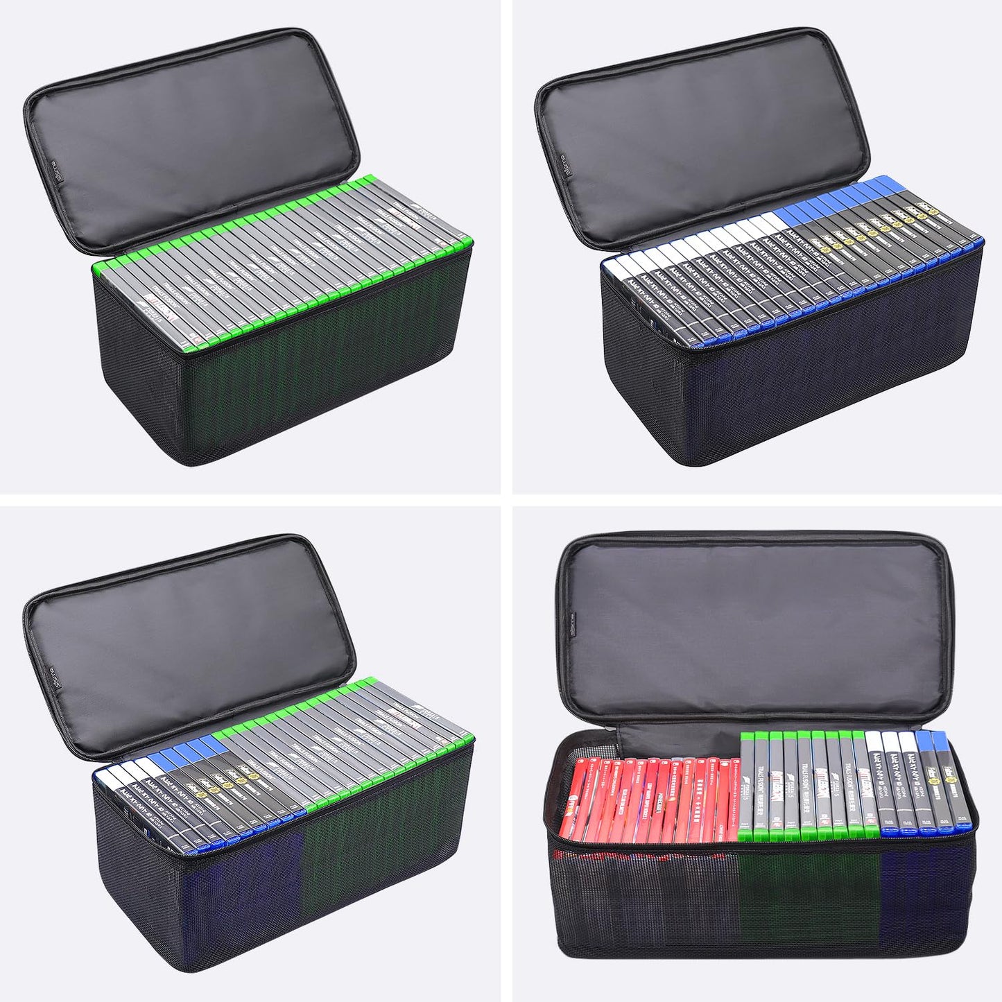 sisma Video Games Storage Bag for Xbox PS5 PS4, Holds 23-27 Discs, Black, Polyester, Model SVG2021031GC