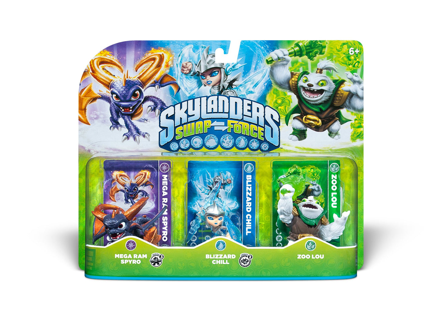 ACTIVISION Skylanders SWAP Force Triple Character Pack – Mega Ram Spyro, Blizzard Chill, Zoo Lou, Model 84759