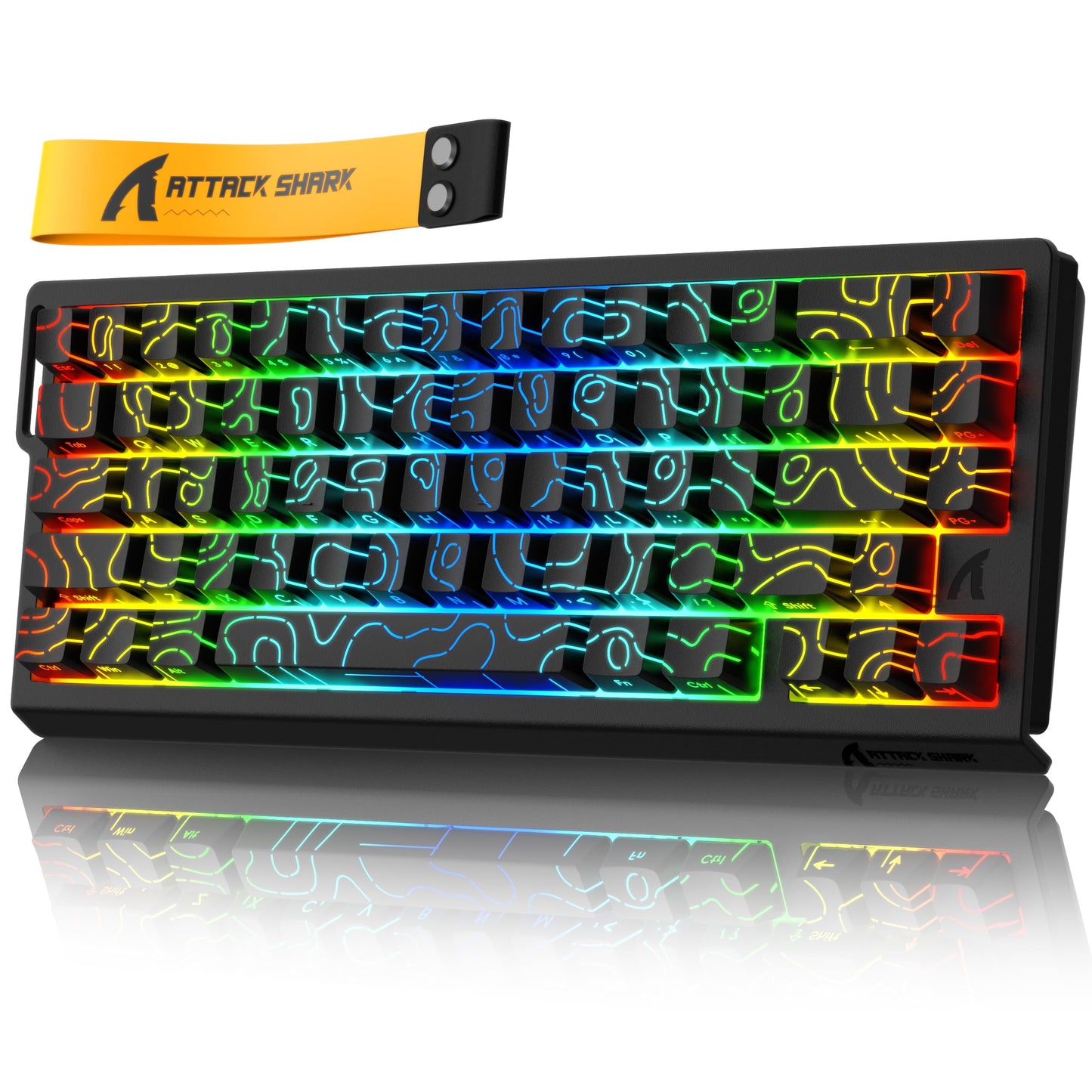 ATTACK SHARK X68 HE 8000Hz Rapid Trigger Keyboard  0.01mm RT Accuracy Wired Gaming Keyboard with Magnetic Switch  Adjustable Actuation  Rapid Trigger  Snap Tap  RGB Lighting for PC/Mac  Black Contours