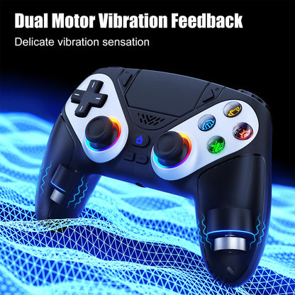Gamrombo LED Wireless Controller for PS5 - Dual Vibration, 3.5mm Audio Jack, 6-Axis Motion, Black