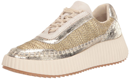 Dolce Vita DOLEN Womens Sneaker - Gold Knit, Size 6, Stylish and Comfortable
