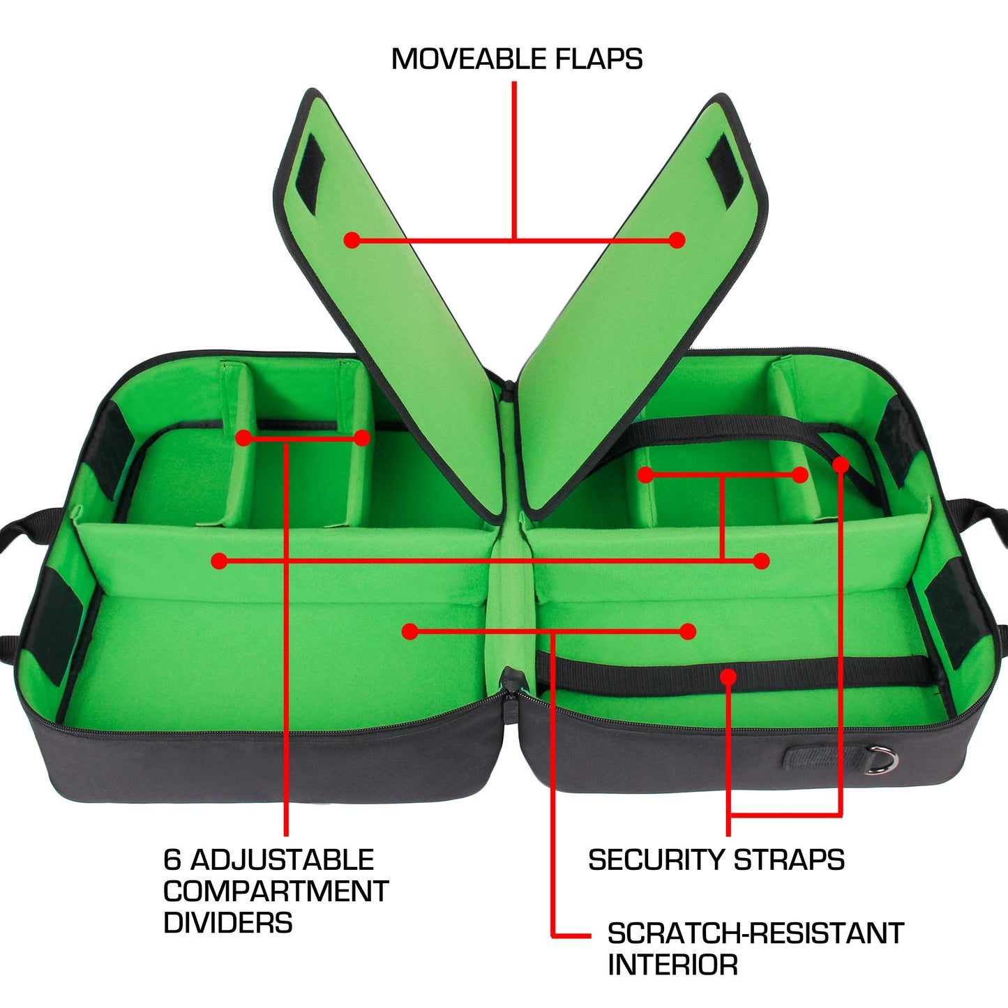 USA GEAR Xbox Series X Carrying Case - Green Nylon Travel Case for Xbox Series X/S, Customizable Interior, Model GRSLS23100GNEW