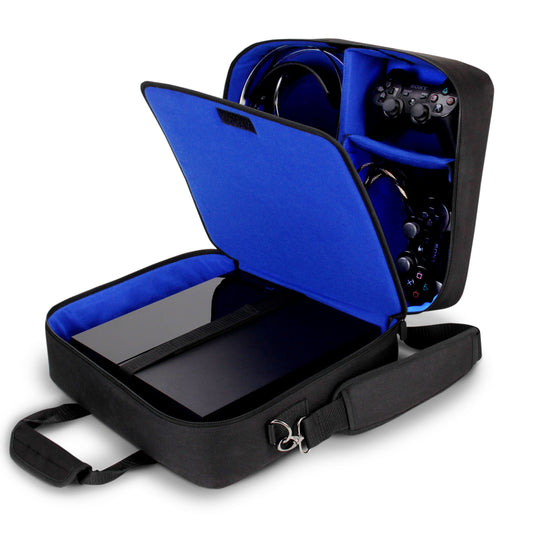 USA Gear PS4 Travel Case - Travel Bag Compatible with Playstation 4 Slim, Playstation Pro and PS3 - Carrying Case with Customiza