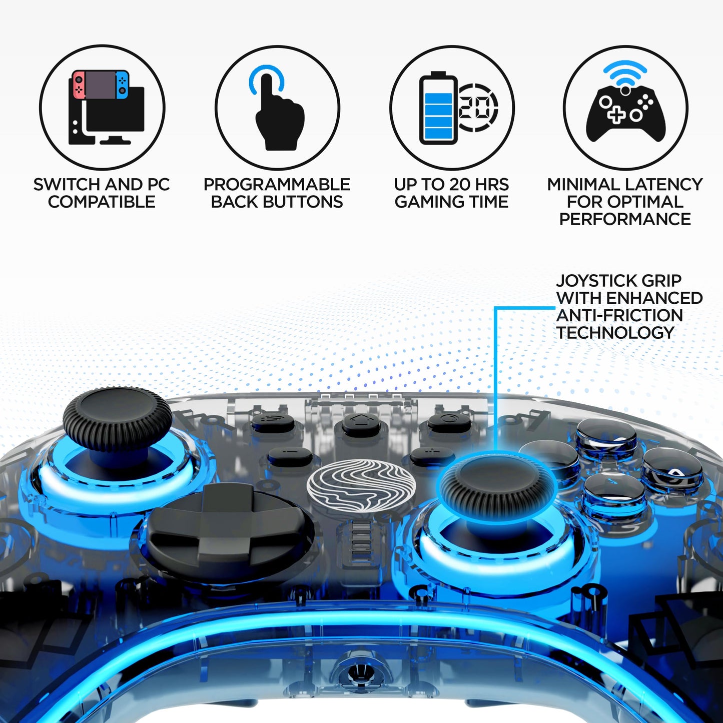 Neptune AfterBurner Nintendo Switch Controller - Wireless Pro Controller for Switch/Switch OLED/PC, Dual Vibration, RGB Light, M
