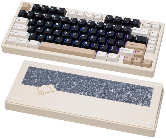 KEEBMONKEY WOBKEY Rainy 75 Mechanical Keyboard - Triple-Mode, RGB, Cocoa Switches, Pro - White