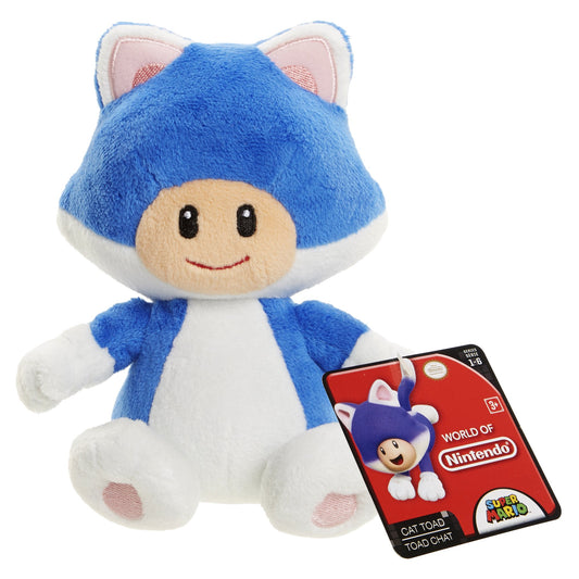 Super Mario Plush Cat Toad Toy - Multi-colored, Soft Velboa, One Size, Model 88795