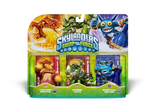 ACTIVISION Skylanders SWAP Force Triple Character Pack - Lava Barf Eruptor, Slobber Tooth, Super Gulp Pop Fizz, 2.88 inches, Red