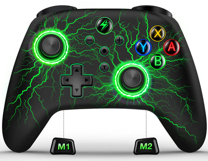 AXYBCOOL Wireless Switch Controller - Motion Control, Vibration, Turbo - Lightning Size, Black-Colorful, Model B01