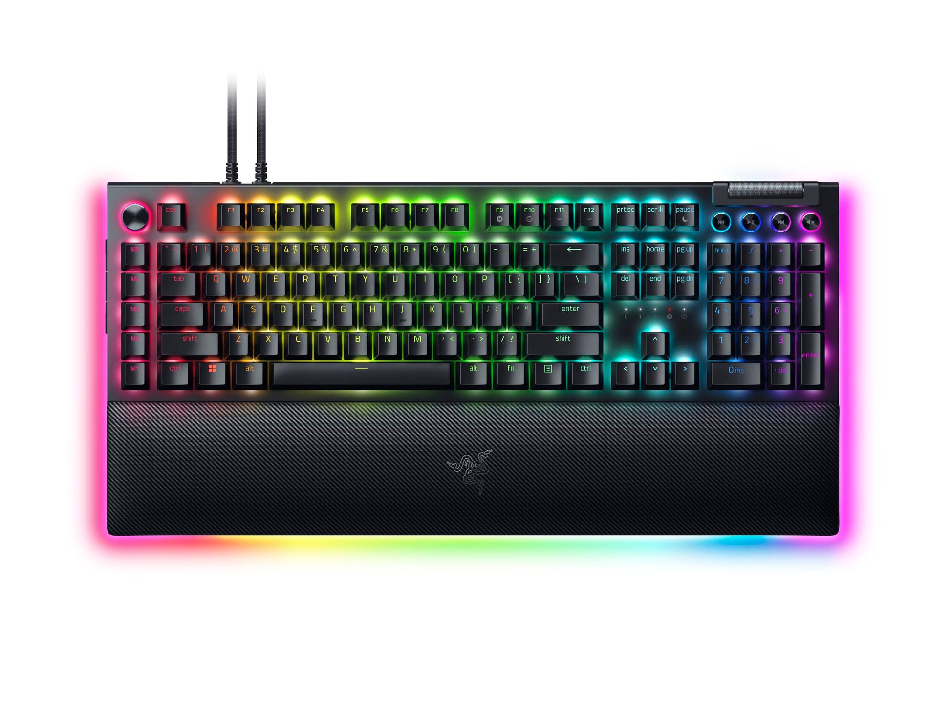Razer BlackWidow V4 Pro Mechanical Gaming Keyboard - Green Switches, Chroma RGB, Programmable, Black, Model RZ03-04680200-R3U1