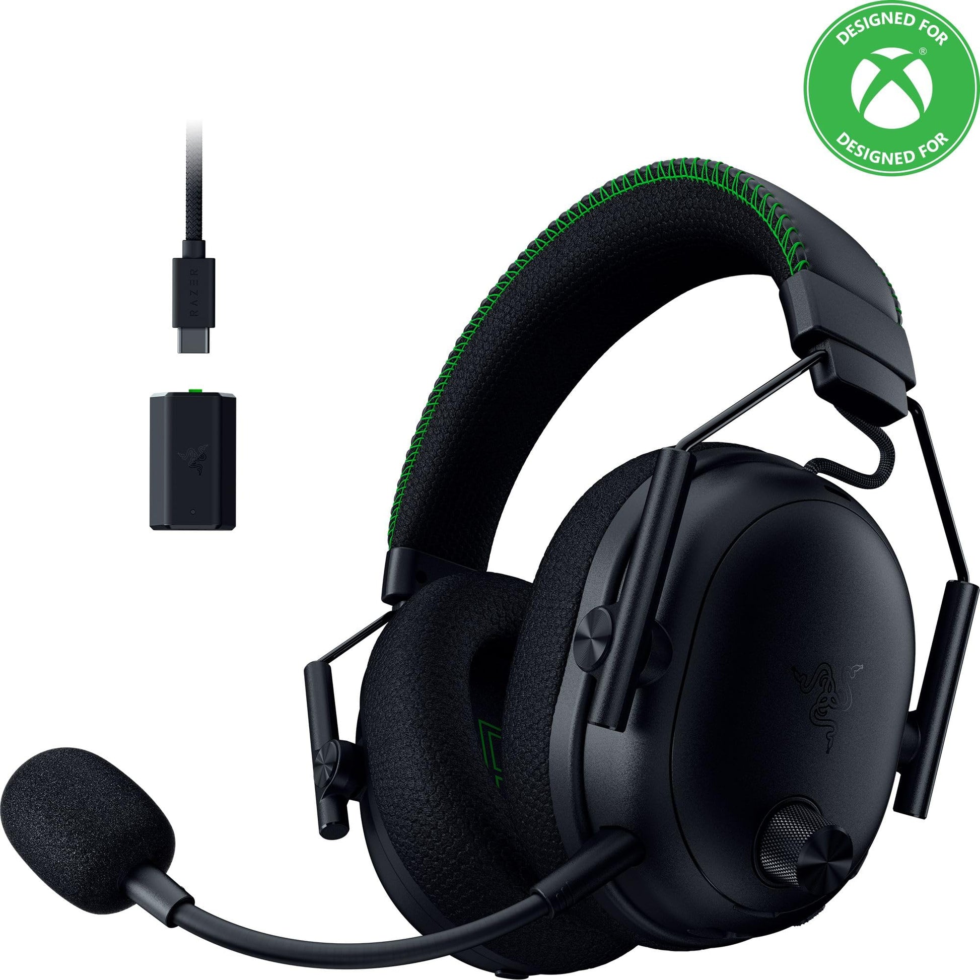 Razer BlackShark V3 Pro Wireless ANC Gaming Headset for Xbox: Full Band Mic - 50mm Drivers - 2.4 GHz  Bluetooth  USB  3.5mm - Works with PC  Mac  PS5  Nintendo Switch - Long Battery Life - Black