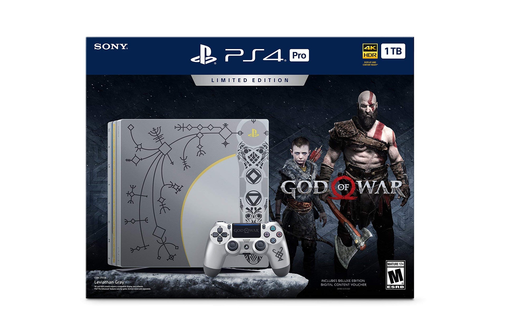 PlayStation 4 Pro 1TB Limited Edition Console - God of War Bundle [Discontinued] (Renewed)