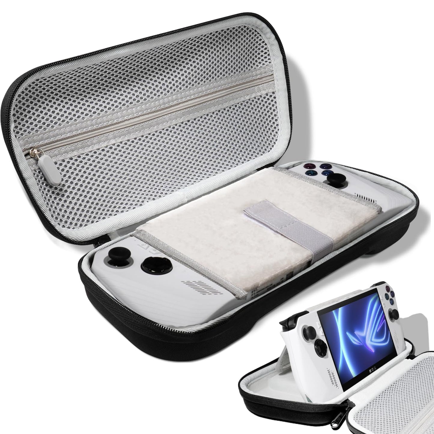 OPTOSLON Compact ROG Ally Carrying Case Compitable with ASUS ROG Ally X/ROG Ally Gaming Handheld and accessories  Hard Case for Travel and Storage[Black]