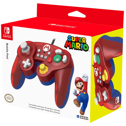 HORI Nintendo Switch Battle Pad Controller - GameCube Style, Super Mario Design, Model NSW-107U