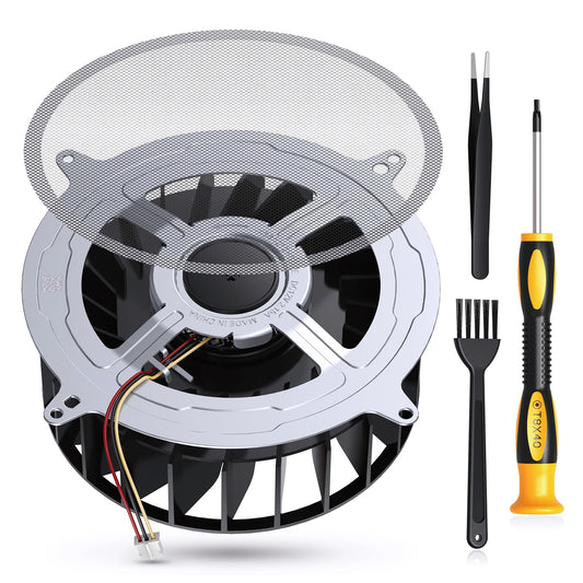 GRAUGEAR PS5 Internal Cooling Fan Replacement Parts  Upgrade Replacement Dust Cleaning Kit  Compatible with 23 Blades Fan 17 Blades Models (PS5 Original)