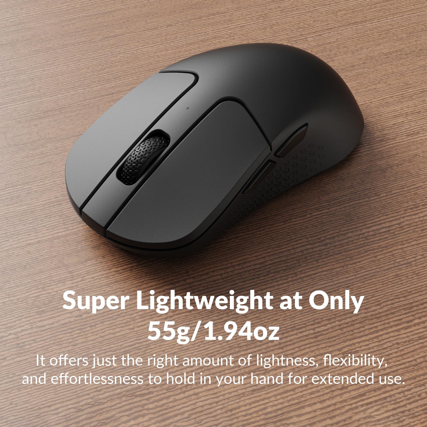 Keychron M3 Mini Wireless Optical Mouse - Bluetooth 5.1, 26,000 DPI, Ergonomic Design, Black