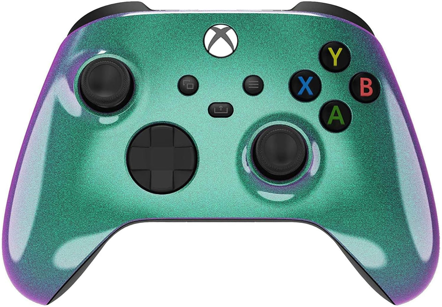 Custom Controllerzz Wireless Controller for Xbox Series X/S & One - Soft Touch Feel - X/S Green & Purple Chameleon - Model XB1-ST