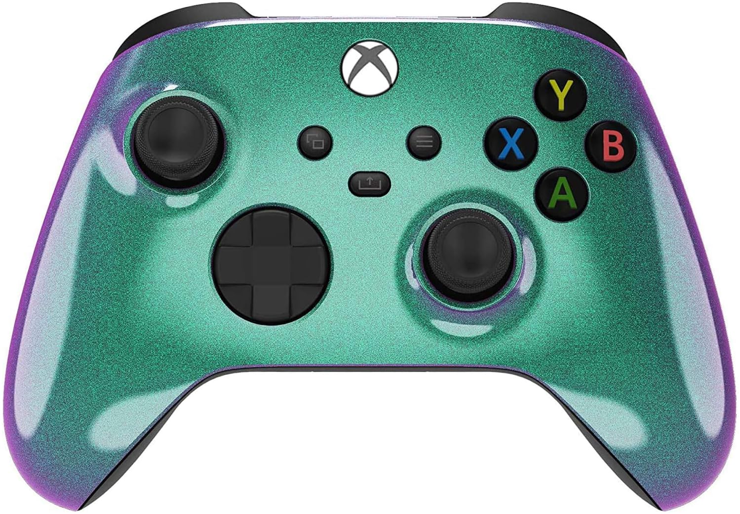 Custom Controllerzz Wireless Controller for Xbox Series X/S & One - Soft Touch Feel - X/S Green & Purple Chameleon - Model XB1-ST