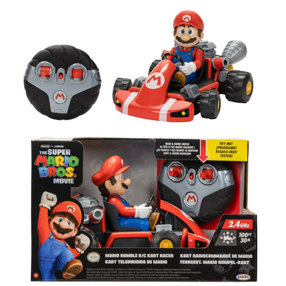 THE SUPER MARIO BROS. MOVIE Rumble Kart RC Racer – 2.4GHz Remote Control Car, 29.2 cm, Lights & Sounds, Ages 4+, Model 418