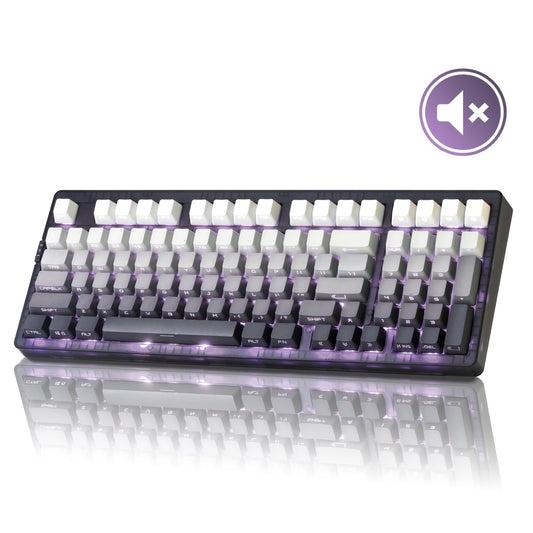 ZORNHER ZH980 Silent Mechanical Keyboard 95% Black & White Silent Gaming Keyboard with Number Pad Lighted Up PBT Keycaps Keyboard Quiet Silent Switches Hot-Swappable RGB Backlit