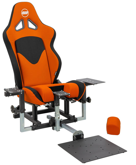 SimFab Modular Flight Simulator Cockpit - DCS Edition, Compatible with Thrustmaster Warthog & More, Orange Seat