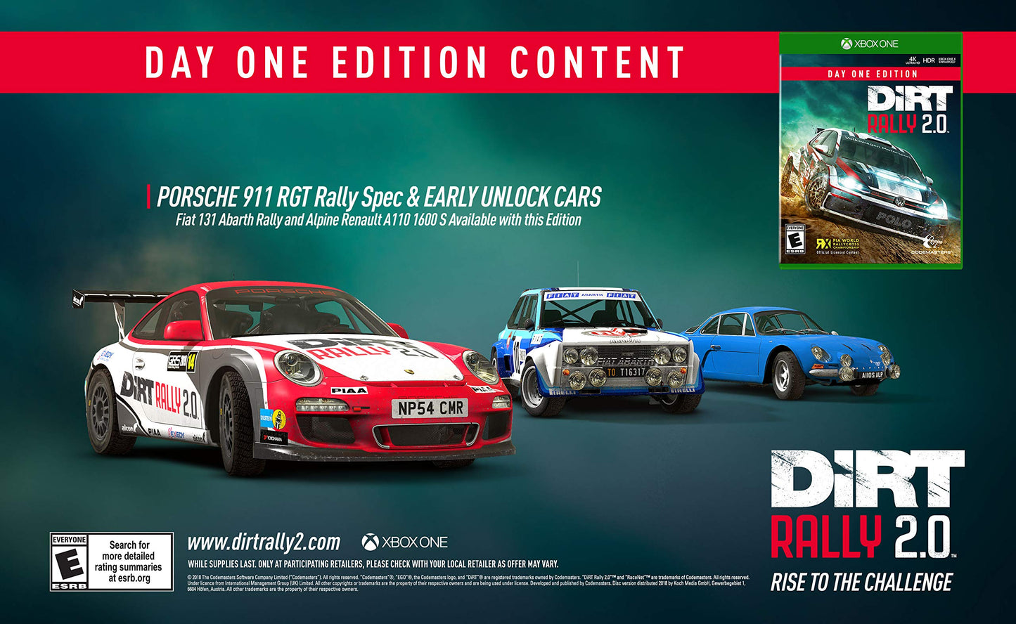 Deep Silver DiRT Rally 2.0 for Xbox One - Racing Game, Model D1572