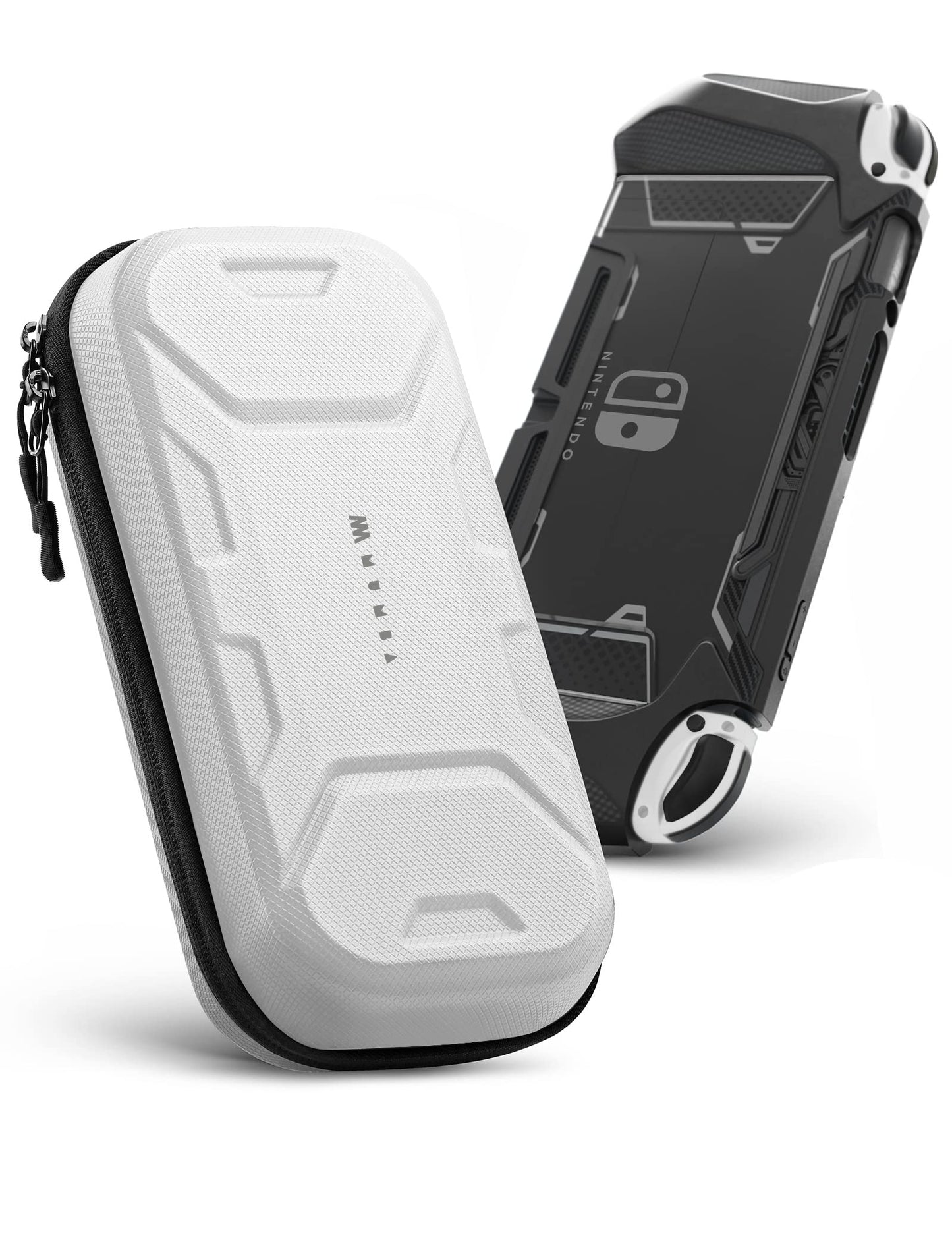 Mumba carrying case for Nintendo Switch (compatible with OLED)  Plus Version] Portable Protective Tpartyl carry Handbag Pouch for cutting tooladventure theme case Large capacity] (White)