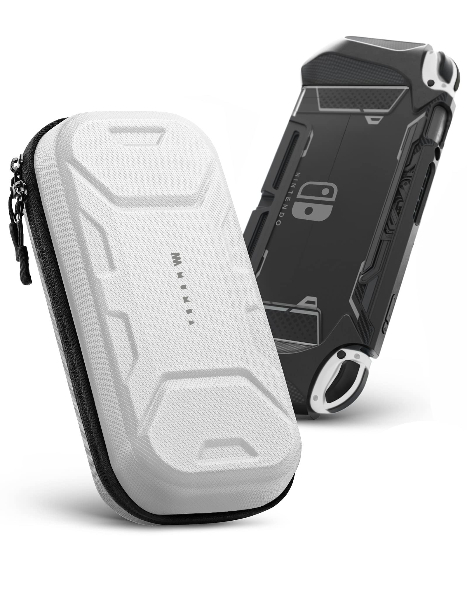 Mumba carrying case for Nintendo Switch (compatible with OLED)  Plus Version] Portable Protective Tpartyl carry Handbag Pouch for cutting tooladventure theme case Large capacity] (White)