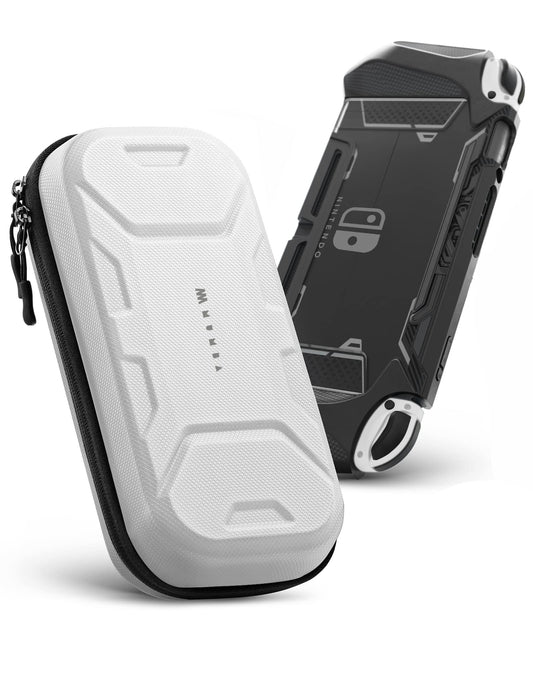 Mumba carrying case for Nintendo Switch (compatible with OLED)  Plus Version] Portable Protective Tpartyl carry Handbag Pouch for cutting tooladventure theme case Large capacity] (White)