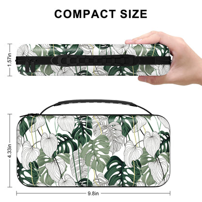 NPOOYI Hard Shell Carrying Case for Nintendo Switch OLED 2021/2017, Travel Case with Pockets, Green Leaf Color