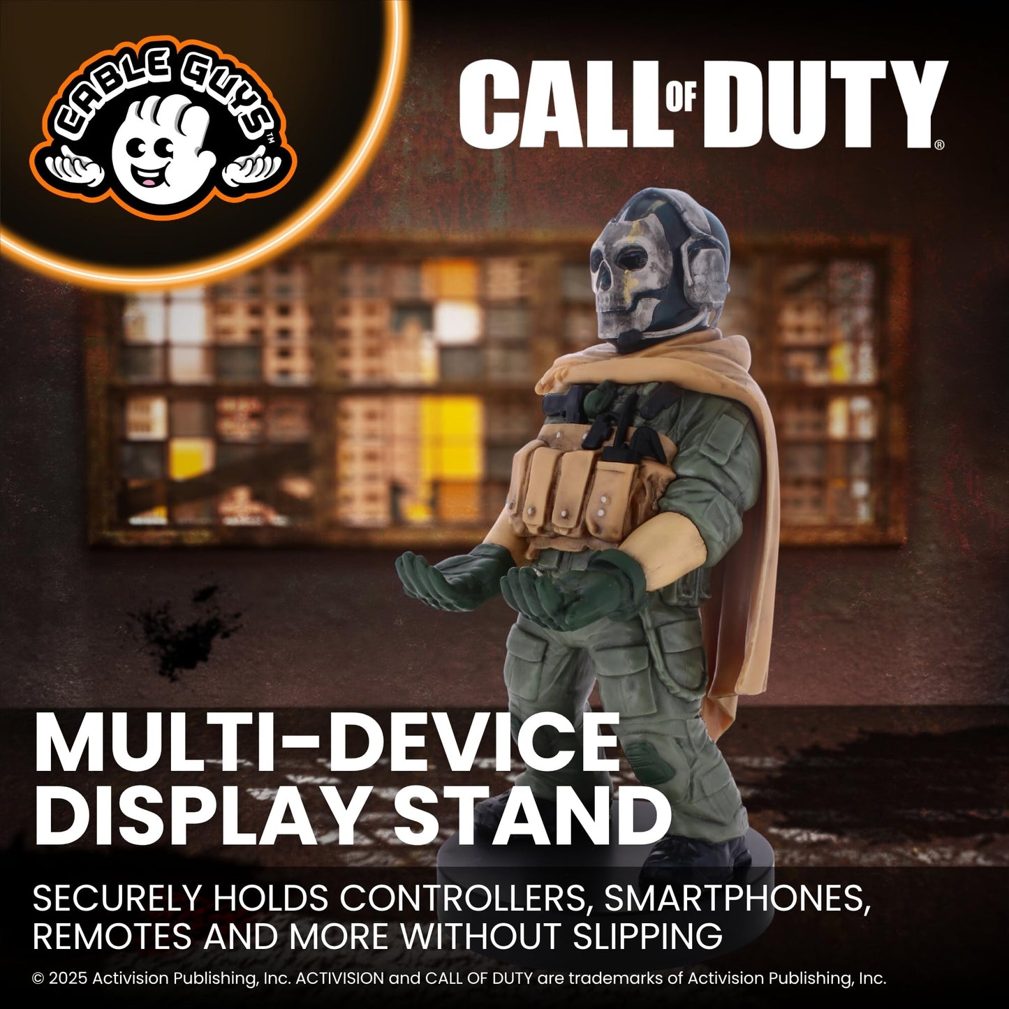 Cableguys 8" Ghost Call of Duty Gaming Controller Phone Holder Stand - Compatible with Xbox, PlayStation, Nintendo Switch, Most Smartphones