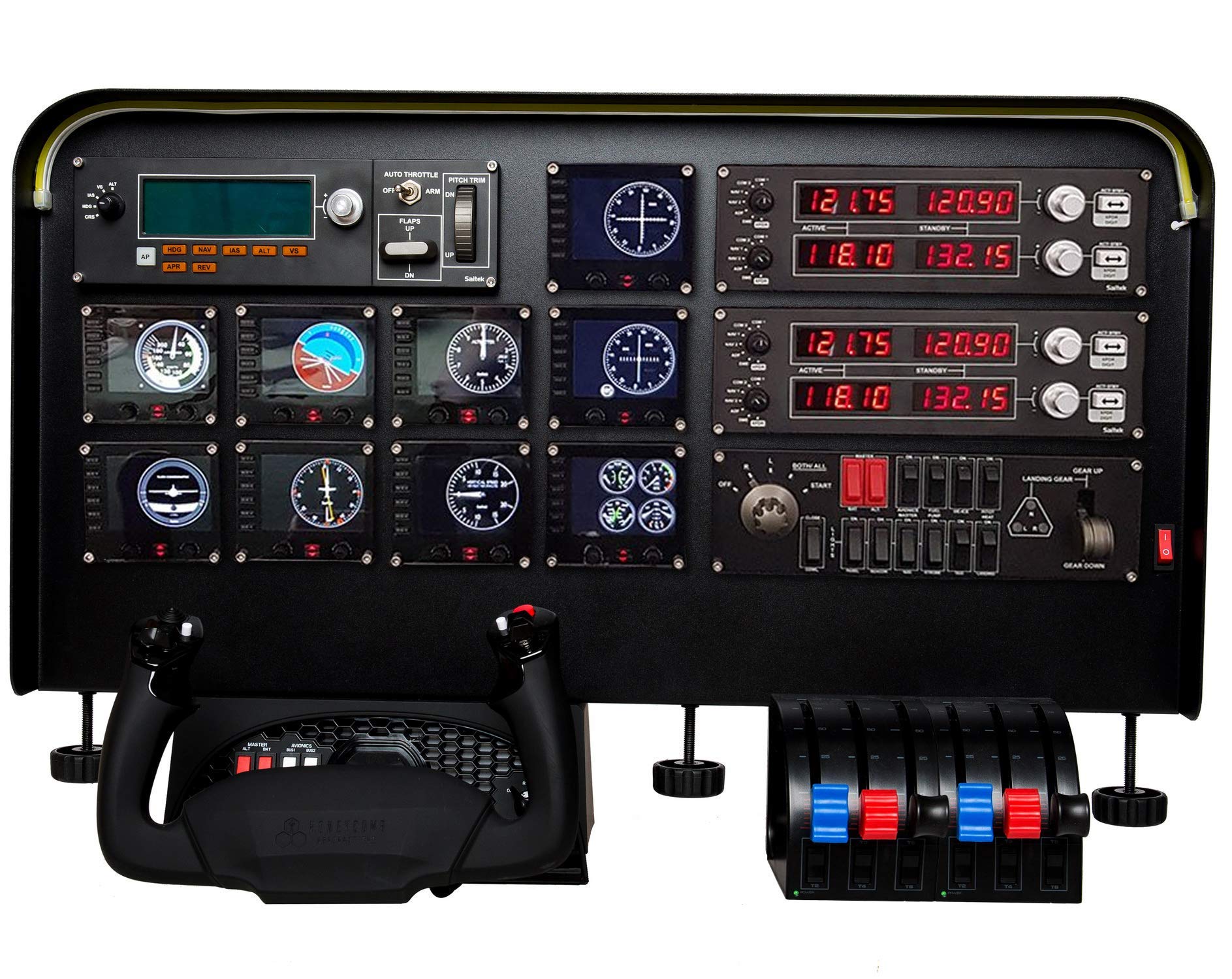 Meza Flight Simulator Cockpit  wheel stand pro flight simulator cockpit Kit - Pre-Cut Flight Sim Mounting Set - Compatible with Logitech  Saitek & Honeycomb Yokes  Throttle Panels