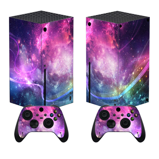 PlayVital Purple Galaxy Custom Vinyl Skins for Xbox Core Wireless Controller  Wrap Decal Cover Stickers for Xbox Series X Console Controller