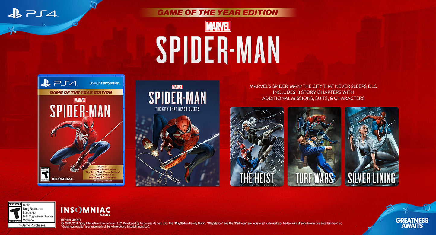 PlayStation Marvel's Spider-Man: Game of The Year Edition - PS4, Model 3004313