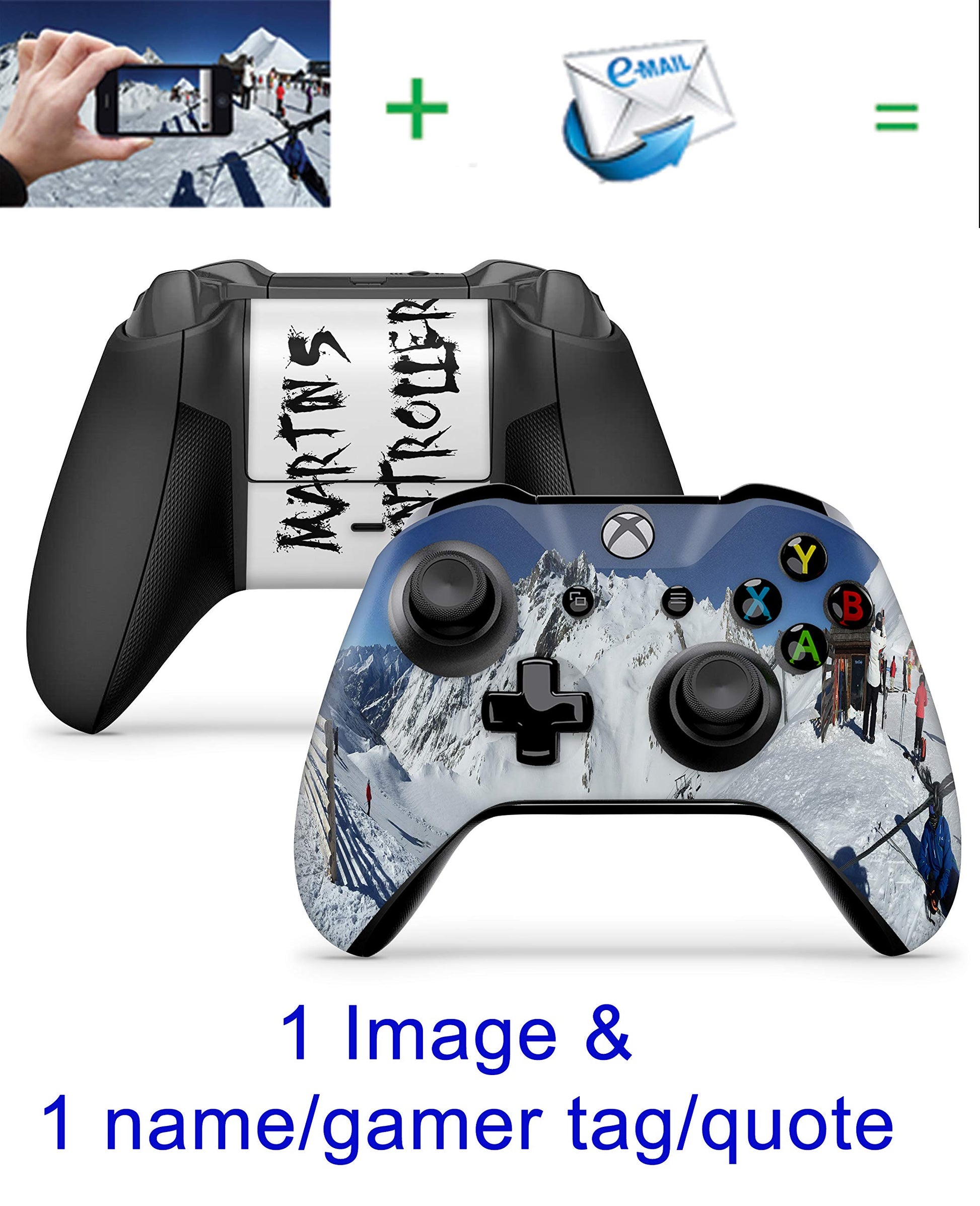 giZmoZ n gadgetZ 2 x Personalised Custom Controller Skins Full Wrap Vinyl Sticker Compatible with Xbox One/S/X