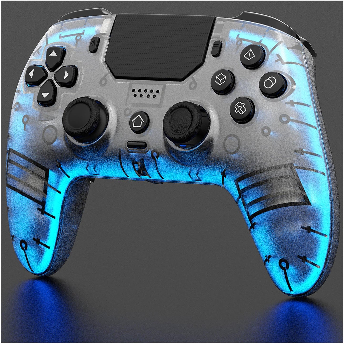 BETMI LED Wireless Controller for PS5  Pro/Slim/MAC/Steam Deck/PC  Hall Joysticks/Trigger  Back Button  Turbo/Macro  Dual Vibration  6-Axis  Mute Key  LED Gamepad with Speaker(Frosted White)
