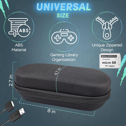 Skywin PS Vita 2000 Slim 4-in-1 Kit - Black Case, Front & Back Protector, Charger Adapter, Micro SD Card