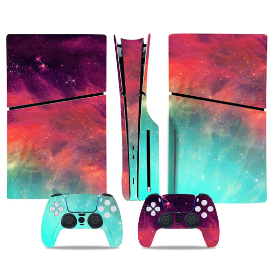 Skin Sticker Compatible with PS5 Slim Console, Vinyl Decal Protective Cover Wrap for Disc Edition Wireless Controller