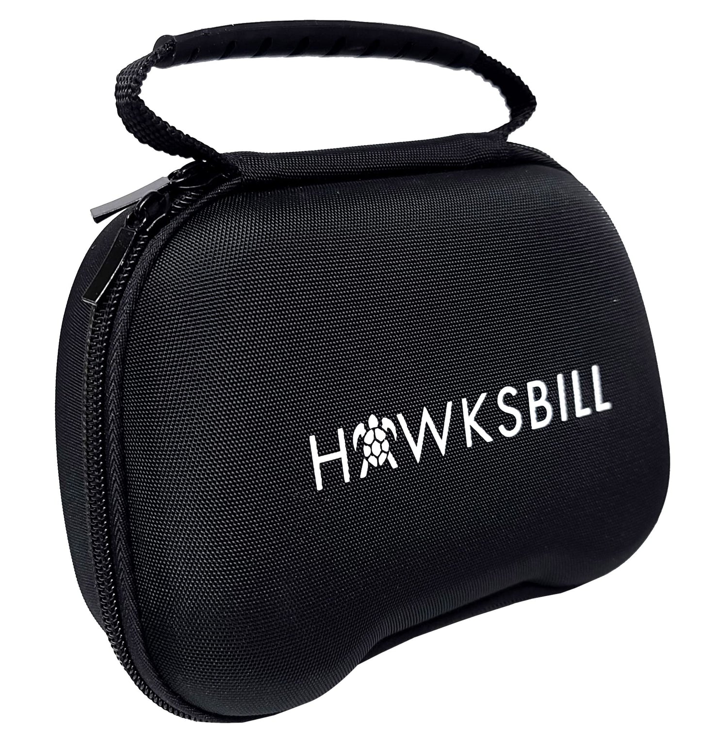 Hawksbill Travel Controller Case for Switch Pro, PS5 & Xbox - Compact Hard Shell, Black & White, Model HKB-CS1M